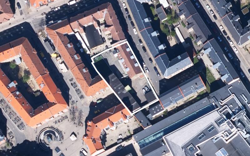 Luftfoto over lokalplanområdet Hannovergade 8