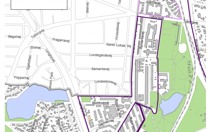 Kort over p-zone i Ryparken