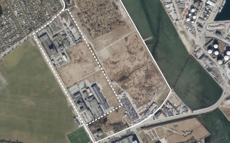Luftfoto af lokalplanområdet ved Kløvermarken
