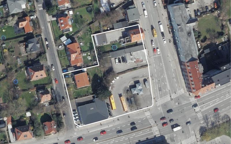 Luftfoto over lokalplanområdet Elna Munchs Plads