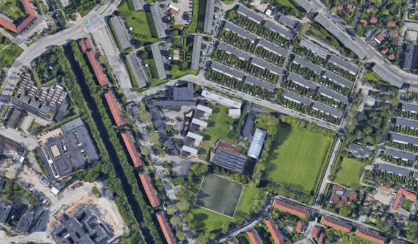Luftfoto af området omkring Lundehusskolen
