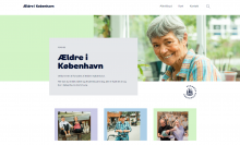 Forsiden af Ældre i København, hvor man får at vide, at man kan klikke videre og finde tilbud til dig, der er fyldt 65 år og bor i Københavns Kommune