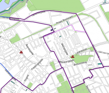 Kort over p-zone i Lergravsparken