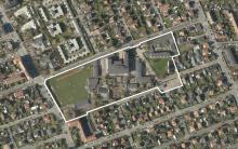 Luftfoto over lokalplanområdet Skolen ved Sundet